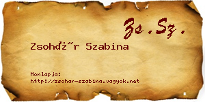 Zsohár Szabina névjegykártya