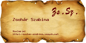 Zsohár Szabina névjegykártya