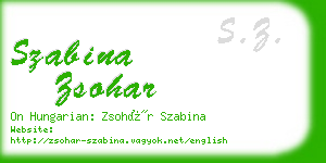 szabina zsohar business card